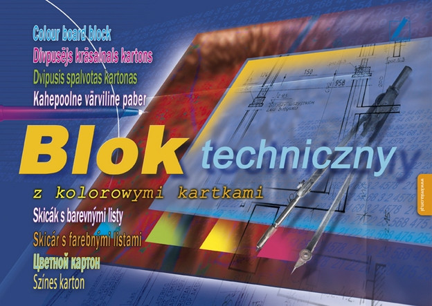 Blok techniczny A4 10k. kolorowy Kreska